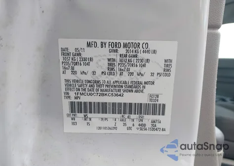 2011 Ford Escape Xls from USA, damaged, VIN 1FMCU0C72BKC53642